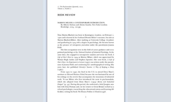 MARION MILNER. A CONTEMPORARY INTRODUCTION